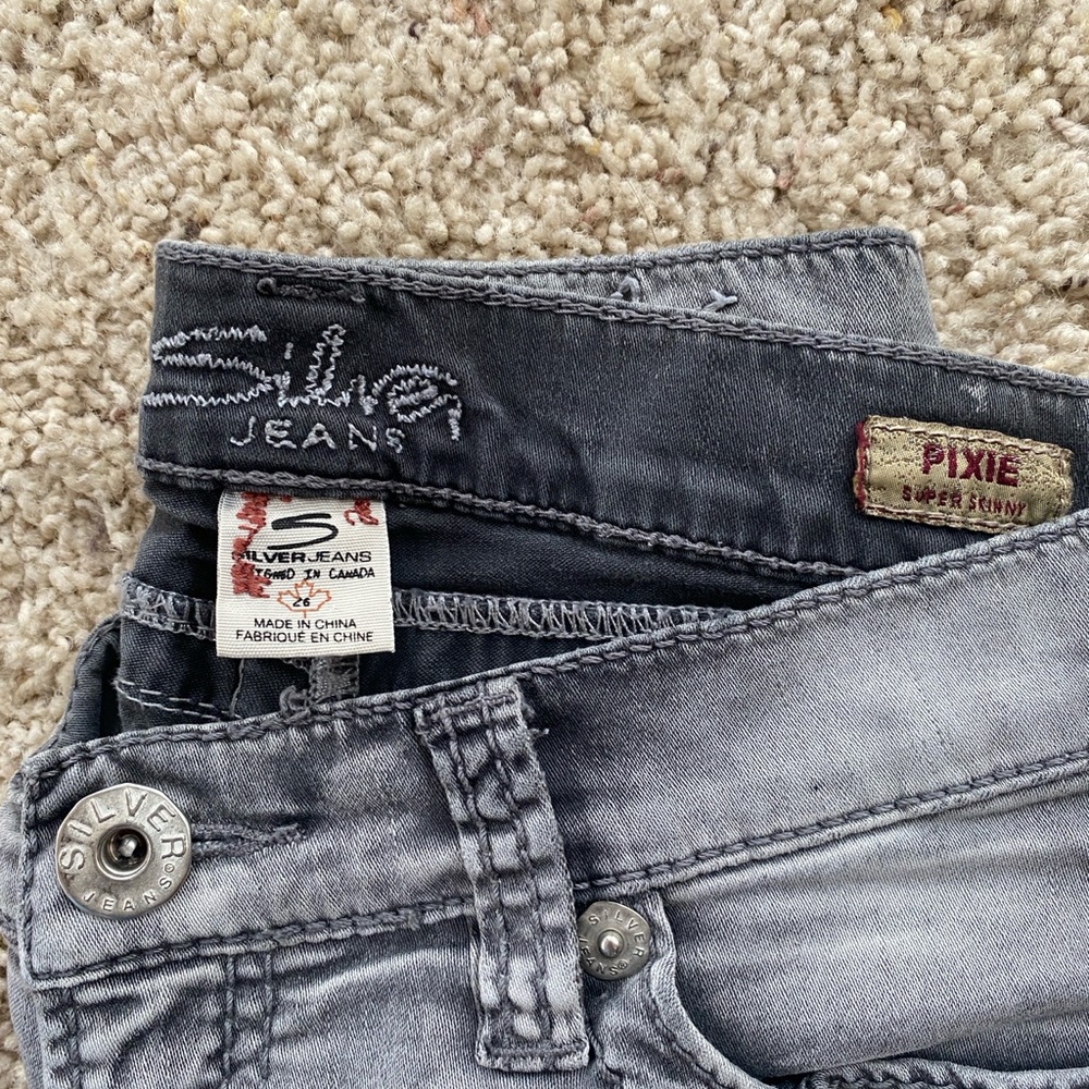 Women's Silver Super Skinny Gray Jeans Size 26 - Picture 2 of 4